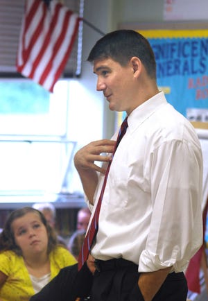 Congressman John Boccieri addresses students at Smith Elementary School in Massillon on Tuesday.