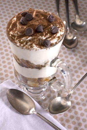 A tiramisu sundae is seen in this May 16, 2010 photo. From Hannah Miles "Sundaes and Splits" this sundae is an adult take on summer ice cream classic.