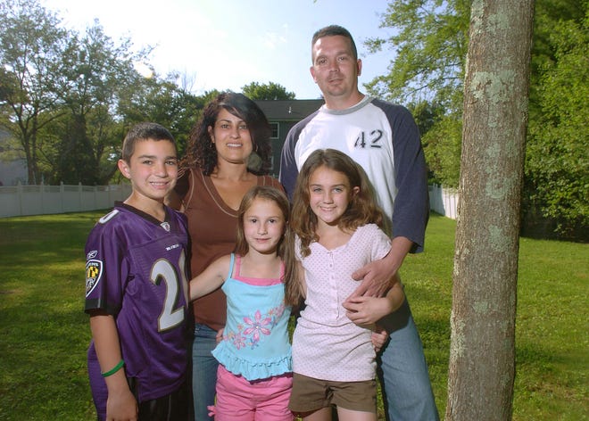The Lawler family in East Bridgewater includes Will, 36; his wife, Kristine, 37; Matthew, 11; Marisa, 8; and Morgan, 6.