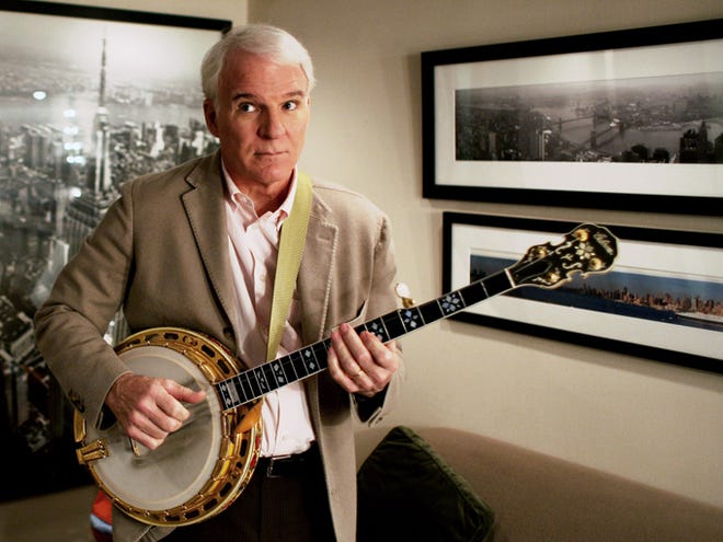 Steve Martin with his banjo in his dressing room backstage before a rehearsal for "Saturday Night Live" in New York on Friday, Jan. 30, 2009. Martin is considered a master of the difficult clawhammer five-fingered playing style.