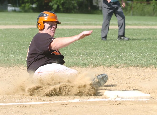 Middleboro runner Sean Coyle is called out at third base on a fielders choice play.
