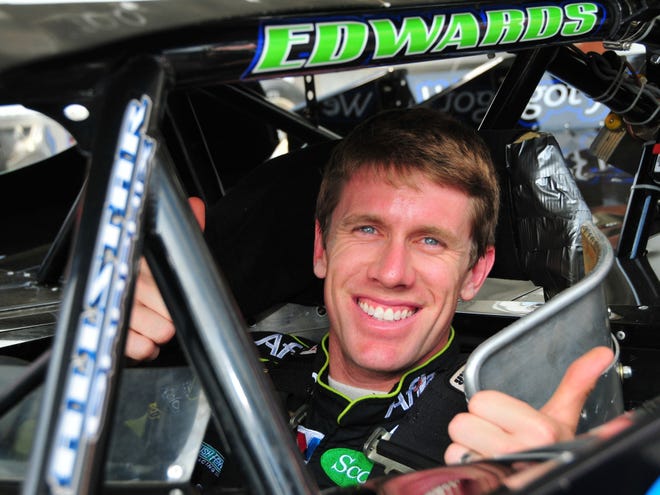 Carl Edwards hopes to lead Ford to Victory Lane on Sunday.
