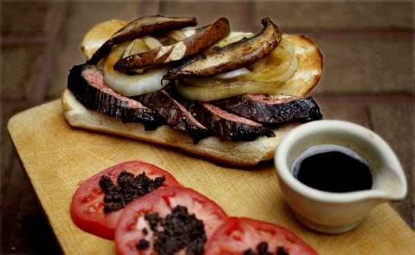 This sandwich featuring steak is the perfect substitute for grilling and is a great special meal for dad on Father's Day and puts the grill away so he can relax. (Patrick Farrell/Miami Herald/MCT)