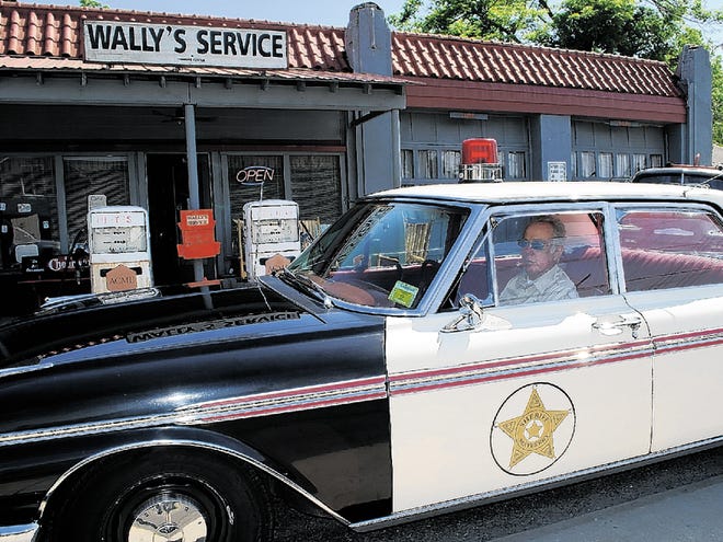 Roger Sickmiller gives "Squad Car" tours of Mount Airy, N.C.