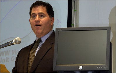 Michael S. Dell, Dell’s founder and chairman, presented the model of computer involved in the lawsuit in 2002.