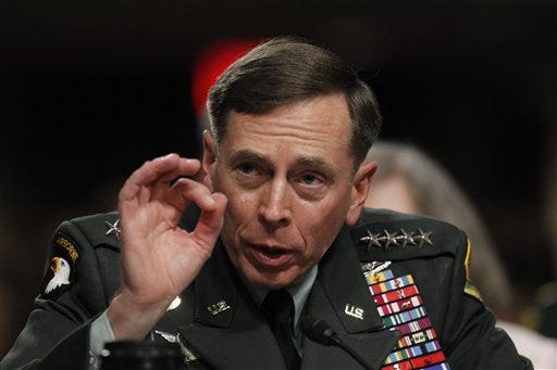 Gen. David Petraeus testifies on Capitol Hill in Washington on June 29, 2010. The Senate has unanimously confirmed Petraeus as the next commander of the Afghanistan war. The vote was 99-0.