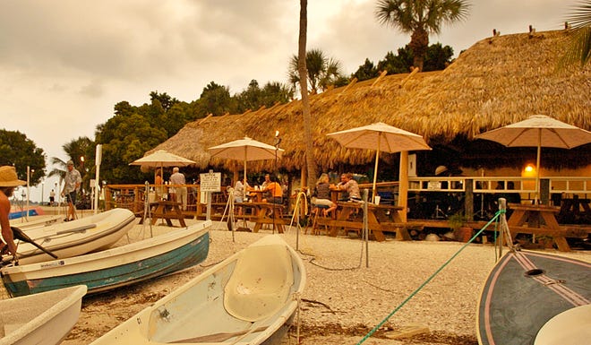 O'Leary's Tiki Bar & Grill  next to Marina Jack on Sarasota Bay.