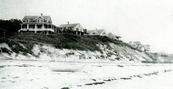 Not much has changed for the Sagamore Beach Colony Club since 1917, when these Victorian houses lined the beach.