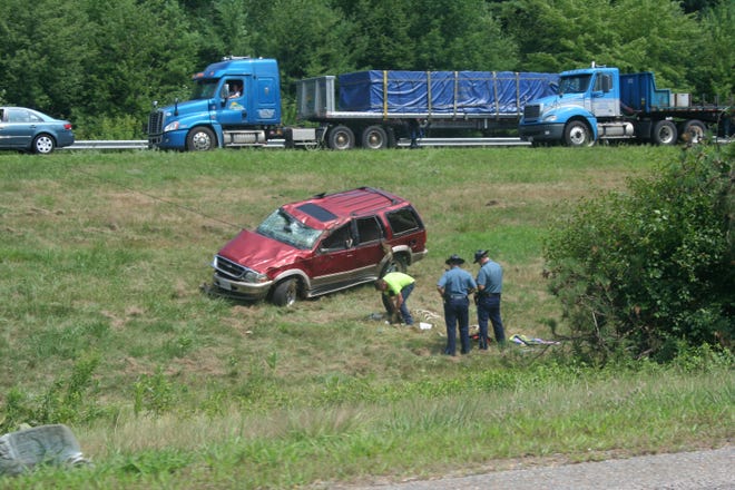 An SUV rolled over on I-290 yesterday.
