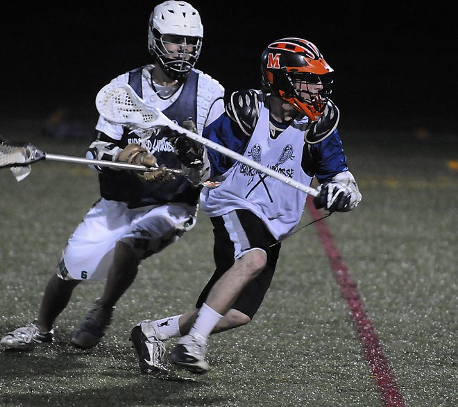 Backyard Lacrosse co-founder Alex Pitocchelli runs with the ball on Thursday night.