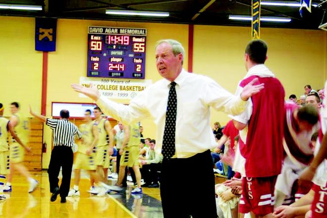 Submitted
Former Monmouth College men's basketball coach Terry Glasgow, shown here during a game at Knox College, will be the subject of a roast at Monmouth on Saturday.