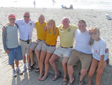 The state parks crew at Wallis Sands State Park. From left, Jack McAvoy, Seacoast Parks Supervior Brian Warburton, Joey Ellis, Jessica Smith, Ken Loughlin, Matt Beaudoin and Katrina Miamis.
