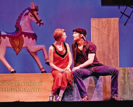 Katie Rodger as Julie Jordan and Richard Michael Lee as Billy Bigelow in “Carousel.” Photo by Gene Paltrineri