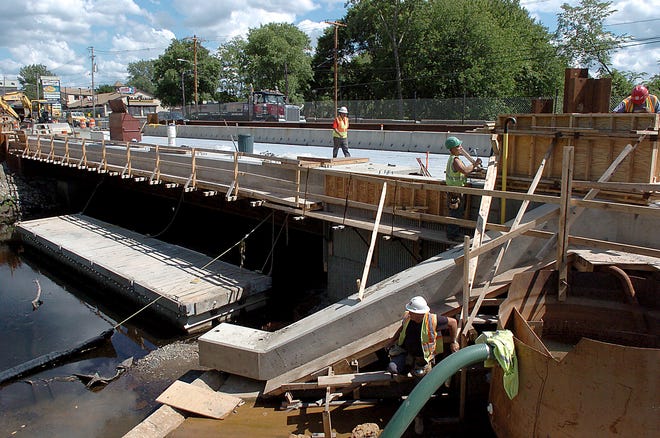 This bridge over the Sudbury River on Rte. 9 was in the process of being rebuilt in the summer of 2008.