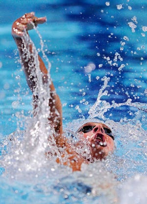 Ryan Lochte swims the men's 400-meter individual medley at the U.S. championships Tuesday, Aug. 3, 2010, in Irvine, Calif. Lochte won the race. (AP Photo/Mark J. Terrill)