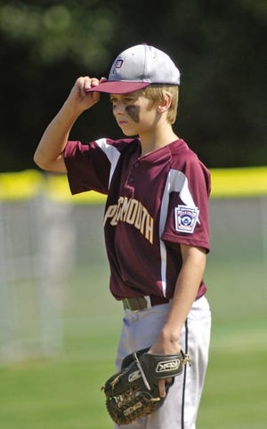 Ken Stejbach photo
Portsmouth Little League’s Kobie Taylor pitched two solid innings of relief in Saturday’s opening loss to Rhode Island state champion Cumberland National Little League.
