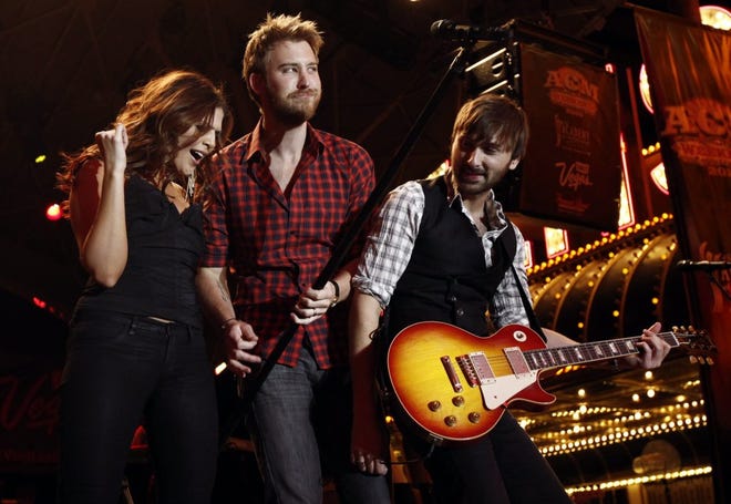 MATT SAYLES Associated PressLady Antebellum - Hillary Scott (from left), Charles Kelley and Dave Haywood - will be at the St. Augustine Amphitheatre Sept. 22. Don't try to buy tickets, however; the show is sold out.?