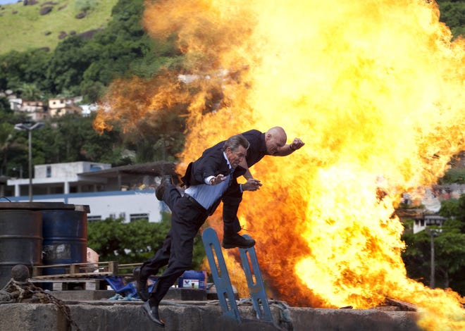 There are plenty of explosions in "The Expendables"