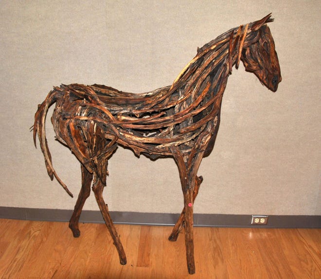 “Brown Betty,” a found-wood sculpture by Rachel Wilson of Reeds, who won second place for her work.