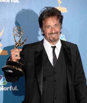 Al Pacino with the award for outstanding lead actor in a miniseries or a movie for his work on "You Don't Know Jack."