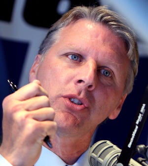 Independent gubernatorial candidate Timothy P. Cahill speaks during a radio debate at the WRKO-AM 680 studios, Wednesday, June 16, 2010, in Boston. Cahill is running against Republican candidate Charles D. Baker and incumbent Massachusetts Gov. Deval Patrick.