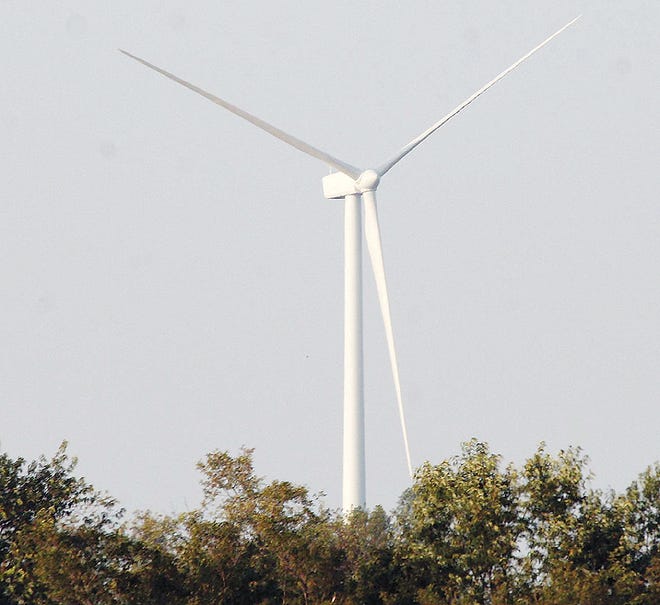Fairfield Town Supervisor Richard Souza said the turbines tower to about 475 feet in height.