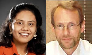 Left: Arpita Basu, assistant professor at Oklahoma State University, and Dr. Tim Lyons, principal researcher and director of the Harold Hamm Oklahoma Diabetes Center at OU Health Sciences Center. Photos provided