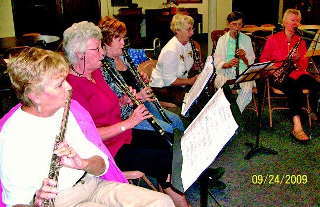 Submitted
Carol Ann Debok Parker, Marilyn Painter Peters, Carol Olson Koeppel, Peg Farmer Orr,, Dixie Murphy Larson, and Sally Platt Ivy, all from the MHS class of '55, practice last year for this month’s reunion.