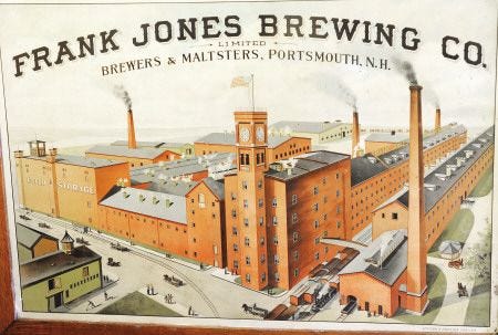 Frank Jones Brewing Co. was once the biggest one in the nation and this painting shows the size and scale as just a little bit is left today near Islington Street.
Deb Cram photo