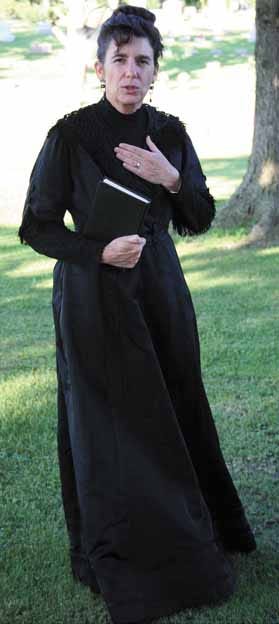 Rural Wyoming resident Janet Wilkinson is shown during a performance at last year’s Toulon Library’s Cemetery Walk in which she portrayed Eliza Shallenberger, early Toulon resident and author of “Shallenberger’s History of Stark County.” Wilkinson will reprise the role at the Stark County Historical Society’s Fall Festival Sunday in Toulon.