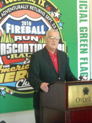 Lubbock Mayor Tom Martin announces Tuesday that the city will be a pit stop for the 2010 National Fireball Run Adventurally: The American Heroes Challenge on Sept. 27.