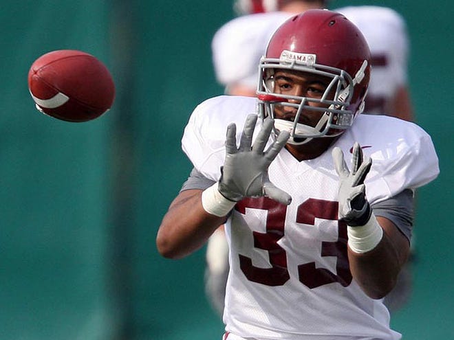 Former University of Alabama running back Mike Marrow during spring drills.