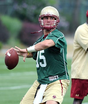 Boston College quarterback Dave Shinskie was benched during Saturday's loss, and yesterday coach Frank Spaziani said Shinskie will no longer be the starter.