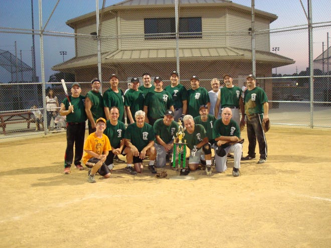 The Walther’s Cafe No. 3 team won the 2010 Canton Recreation Department’s Classic No. 3 Slow Pitch Softball League. The team included (front row, left to right) Dominic Mercorelli, Angelo Mercorelli, Augie Mastroine, Robert Forchione, manager Michael DiRocco, Kirk Oberlin, Paul Rebillot, (back row) Eric Owens, David Conrad, Donald Paprzycki, Ric Nahay, Tyler Lautzenheiser, Jeff Wahl, Scott Gephart, Geno Piccari, Mickey Manack, Steve Bagnola and Greg Westfall. Scott Prestier also played on the team.
