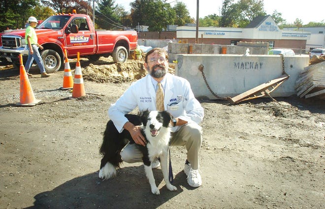 Dr. Michael Bernstein, medical director at VCA South Shore Animal Hospital in Weymouth, tours construction of the new center scheduled to open in May 2011.