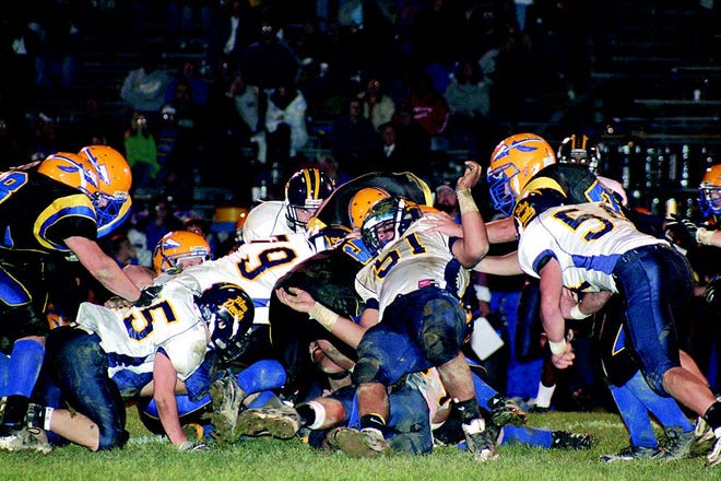 The Blue Devil defense pitched a shutout against Waynesboro. This was a typical scene Friday night.
