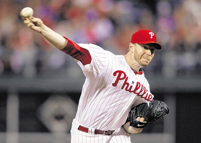 Phillies ace Roy Halladay fires one in during his no-hitter against the Reds on Wednesday in Philadelphia.