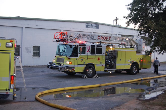 Firefighers from the Croft Fire Department quickly doused a blaze at the Home Fabric Finishing plant on 169 Keltner Ave. in Spartanburg, saving the 55-year-old building.