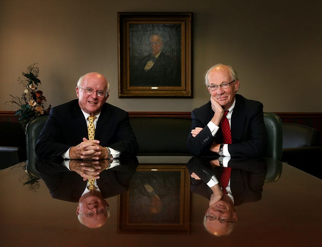 Edward Cunningham and Harvey Stephens of Springfield are marking their 50th year of practicing law since graduating together from the University of Chicago Law School.