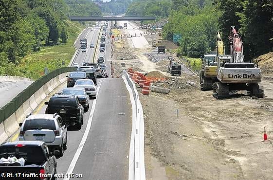 Construction along Route 17 earlier this summer.