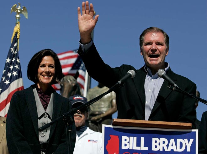 Bill Brady, Republican candidate for governor, and his wife, nancy, make a stop in Dixon Monday, Oct. 4, 2010, during a tour of northern Illinois.