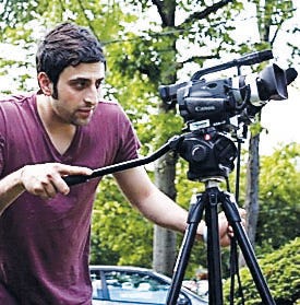 Submitted Photo
 
Chris D'Alessio, one of three Sussex Tech graduates who work under the name Awkward Science Films, mans the camera.