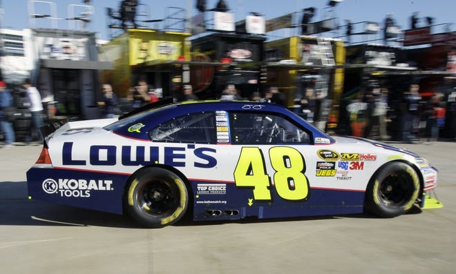 Jimmie Johnson will start today in Fort Worth, Texas, with a slim lead from the middle of the pack.