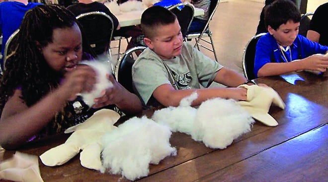 Above: Stuffing 'Me' dolls was a highlight for the FSDB students.