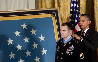 Staff Sgt. Salvatore A. Giunta received the Medal of Honor from President Obama on Tuesday.