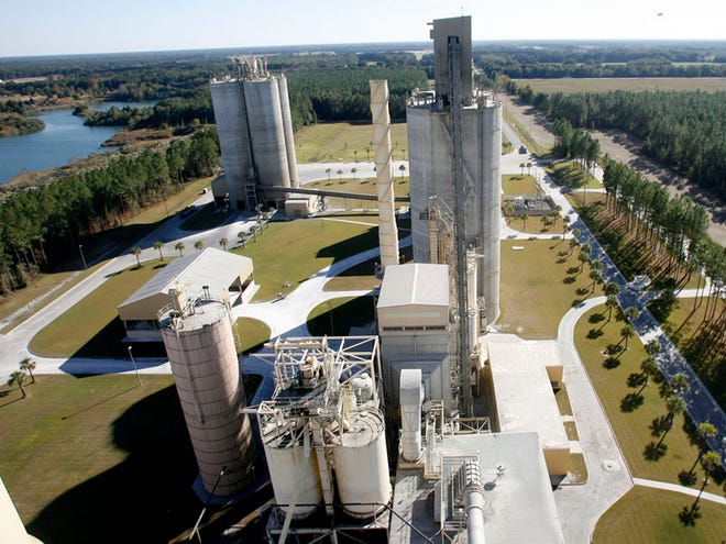 An overall view of the Suwannee American Cement plant in Branford.