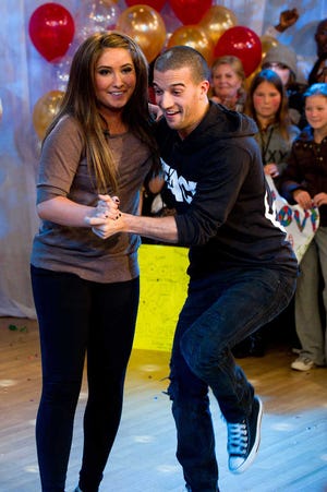 “Dancing With the Stars” finalists Bristol Palin, left, and Mark Ballas dance on ABC’s “Good Morning America” on Wednesday.