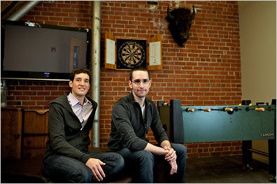 Josh McFarland, left, and Mark Ayzenshtat both left Google to found TellApart, which helps retailers advertise online.