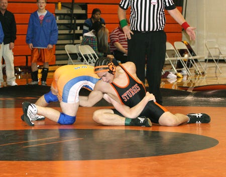 Sturgis’ D.J. Mathews went 2-0 on Wednesday night in the Trojans’ first action of the season.