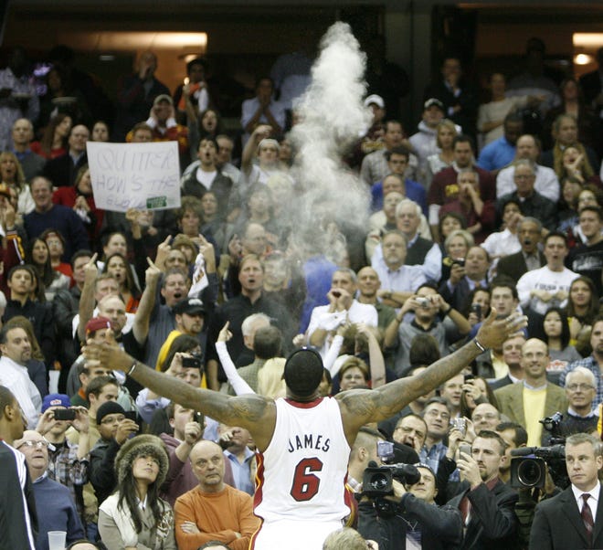 Once one of the most popular players in the NBA, Miami Heat forward LeBron James now has become the target of fans’ criticism on the road, and not just in Cleveland.